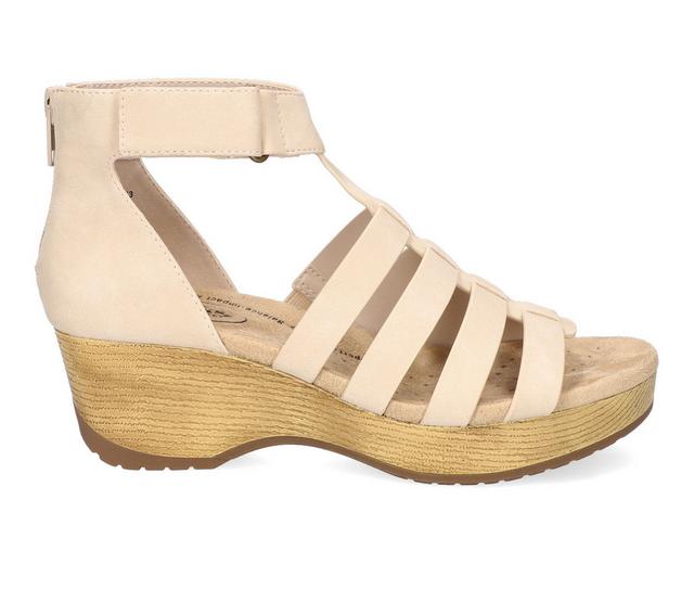 Women's Easy Works by Easy Street Runa Wedge Sandals in Bone color