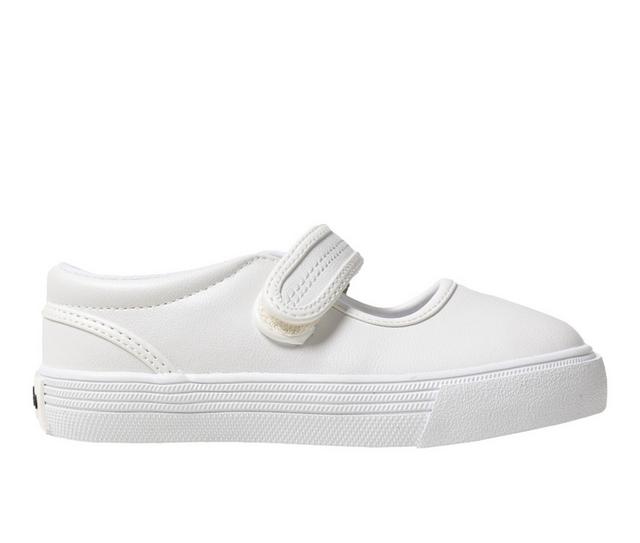 Girls' Oomphies Little Kids Jamie Leather Mary Jane Sneakers in Tumbled White color