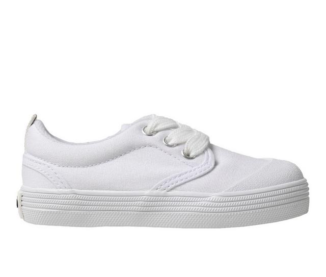 Girls' Oomphies Infant, Toddler & Little Kids Shelby Canvas Sneakers in White color