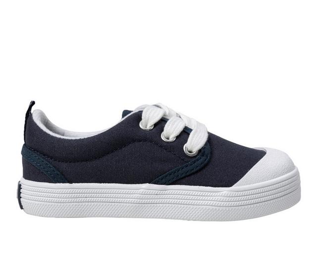 Girls' Oomphies Infant, Toddler & Little Kids Shelby Canvas Sneakers in Navy color