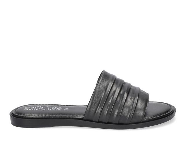 Women's Bella Vita Italy Rya Sandals in Black Leather color