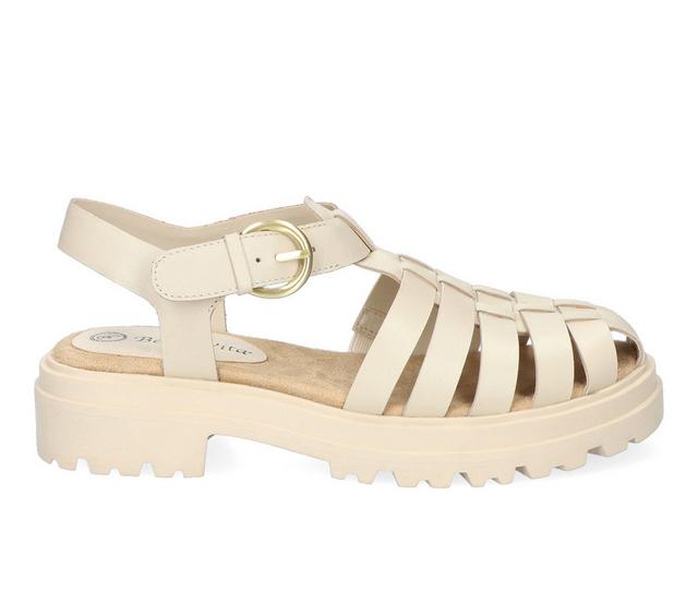 Women's Bella Vita Sinclaire Fisherman Sandals in Ivory Leather color