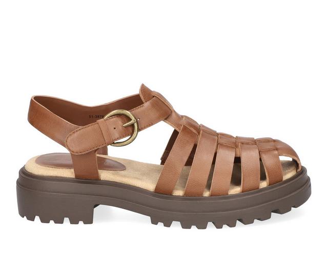 Women's Bella Vita Sinclaire Fisherman Sandals in Camel Leather color