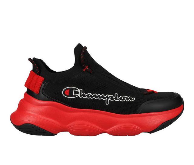Men's Champion Clout Quick Slip On Sneakers in Black/Red color