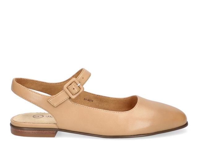 Women's Bella Vita Andie Mary Jane Flats in Saddle Leather color
