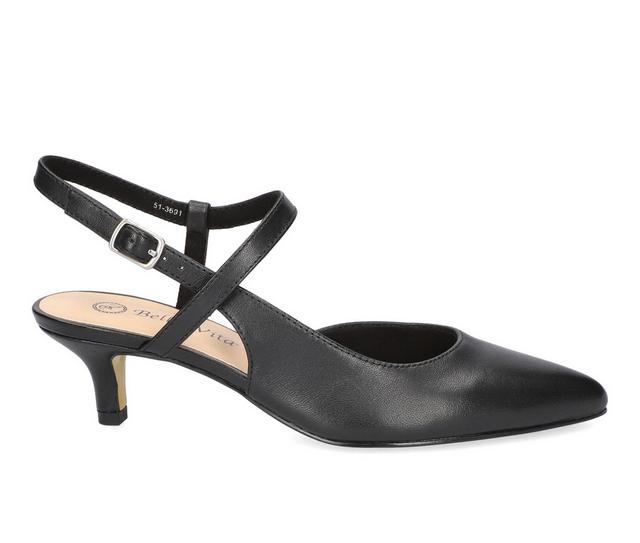 Women's Bella Vita Kayce Pumps in Black Leather color