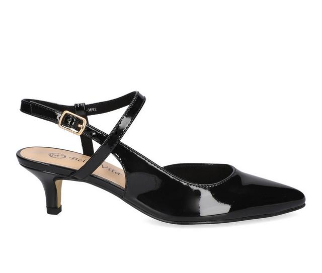 Women's Bella Vita Kayce Pumps in Black Patent color