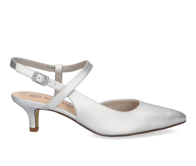 Women's Bella Vita Kayce Pumps in Silver Satin color