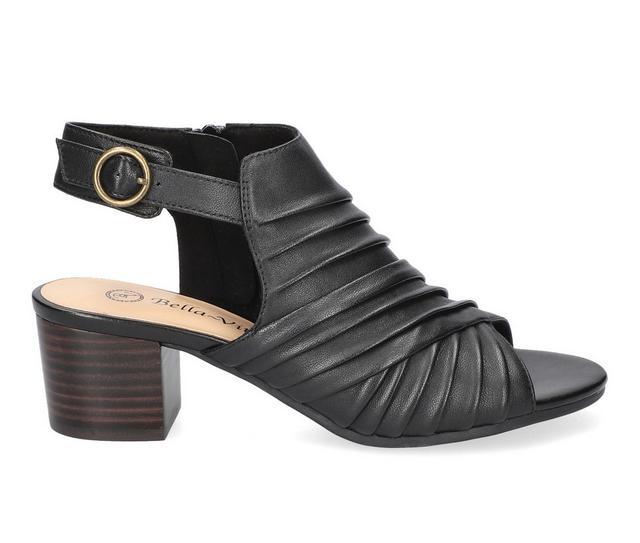 Women's Bella Vita Dayana Dress Sandals in Black Leather color