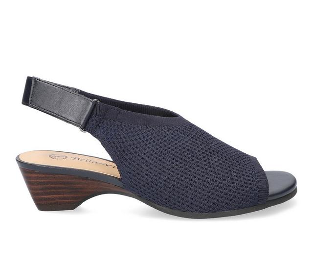 Women's Bella Vita Marin Dress Sandals in Navy Knit color