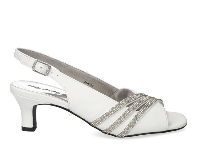 Women's Easy Street Teton Dress Sandals in White W/ Stones color