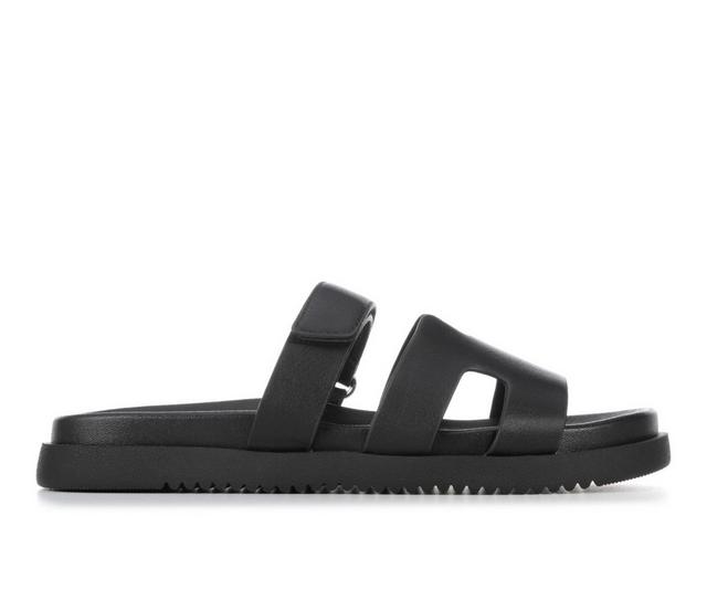 Women's Soda Bianca Footbed Sandals in Black color