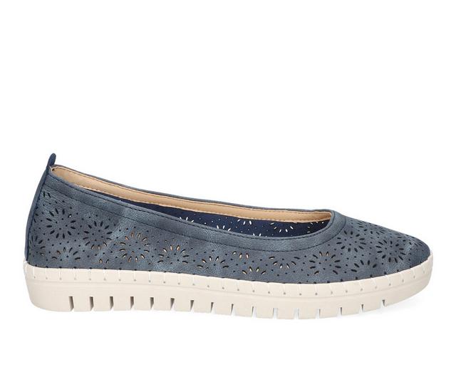 Women's Easy Street Nitza Athleisure Flats in Navy color