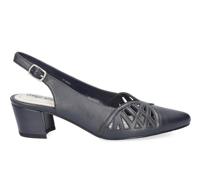 Women's Easy Street Bizzy Slingback Pumps in Navy color