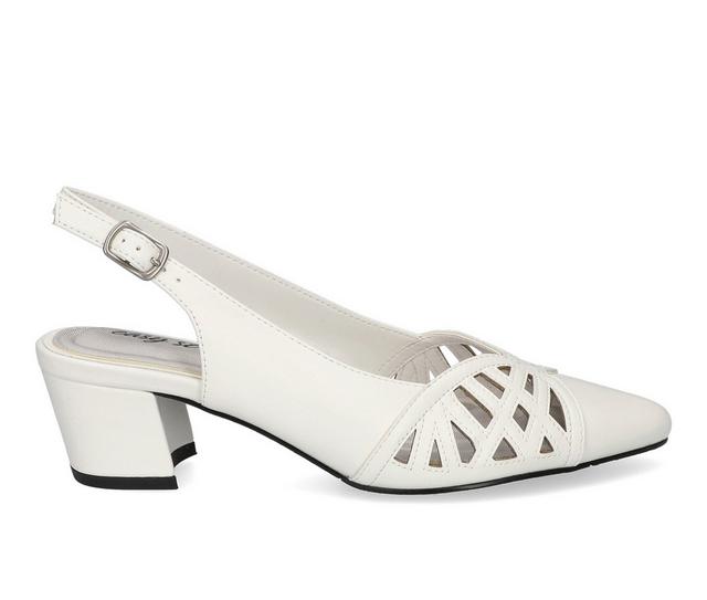 Women's Easy Street Bizzy Slingback Pumps in White color