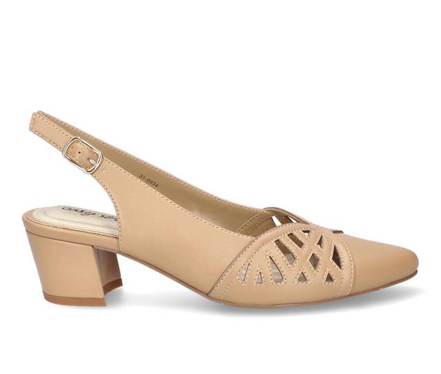 Women's Easy Street Bizzy Slingback Pumps in Nude color