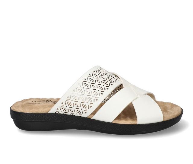 Women's Easy Street Coho Flat Sandals in White color