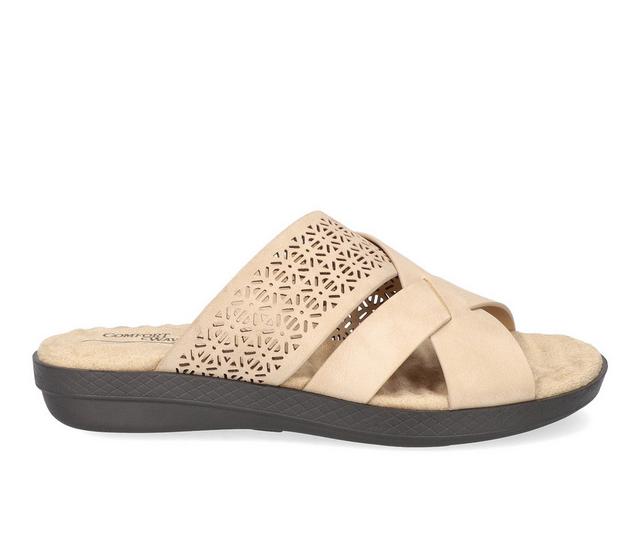 Women's Easy Street Coho Flat Sandals in Sand color