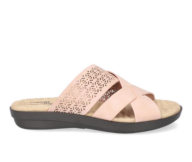 Women's Easy Street Coho Flat Sandals in Blush color
