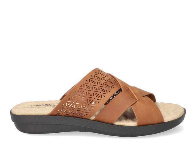 Women's Easy Street Coho Flat Sandals in Tan color