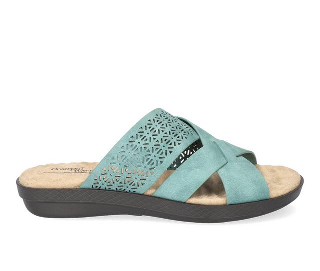 Women's Easy Street Coho Flat Sandals in Turquoise color