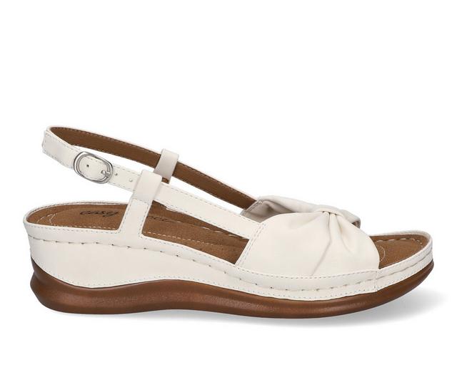 Women's Easy Street Jupiter Wedge Sandals in White color
