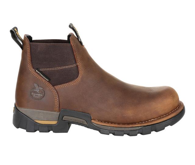 Men's Georgia Boot Eagle One Waterproof Chelsea Work Boots in Brown color