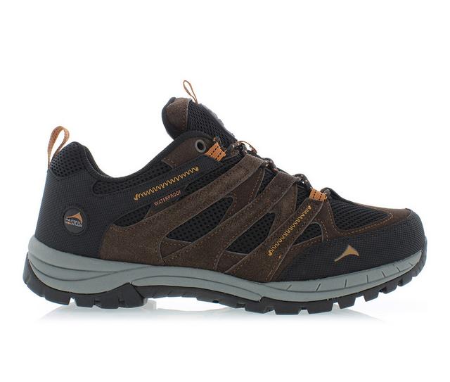 Men's Pacific Mountain Colorado Low Waterproof Hiking Sneakers in Chocolate/Org color