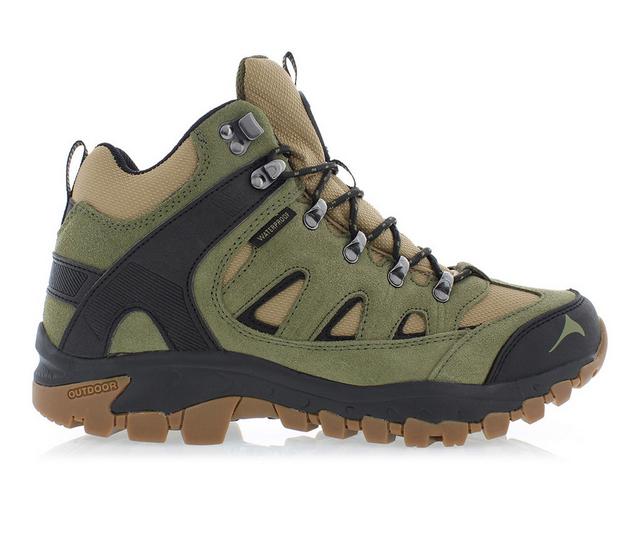 Men's Pacific Mountain Elysian Mid Waterproof Hiking Boots in Olive/Khaki color