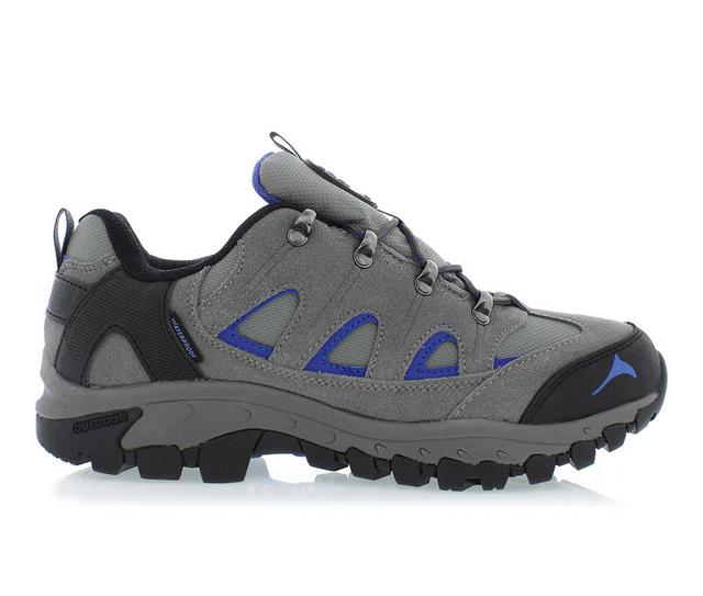 Men's Pacific Mountain Elysian Low Waterproof Hiking Sneakers in Grey/Blue color