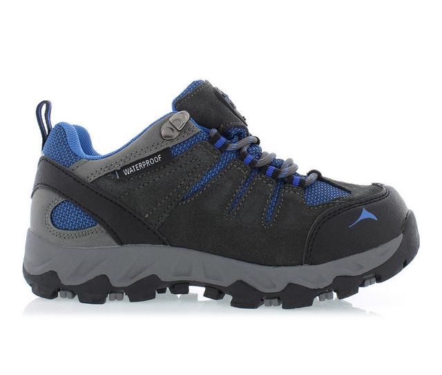 Boys' Pacific Mountain Big Kid Boulder Low Waterproof Hiking Shoes in Charcoal/Navy color