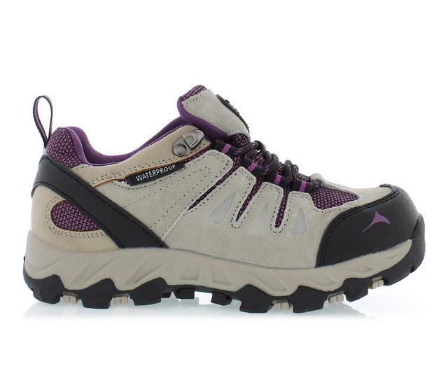 Boys' Pacific Mountain Big Kid Boulder Low Waterproof Hiking Shoes in Coffee/Plum color