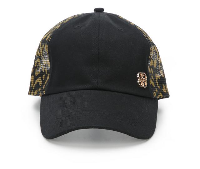 Daisy Fuentes Trucker With Animal Print in Black/Gold color