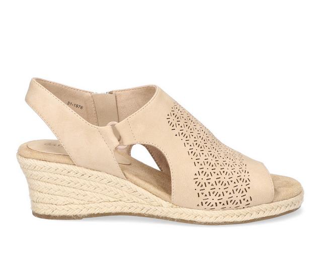 Women's Easy Street Serena Espadrille Wedge Sandals in Sand color