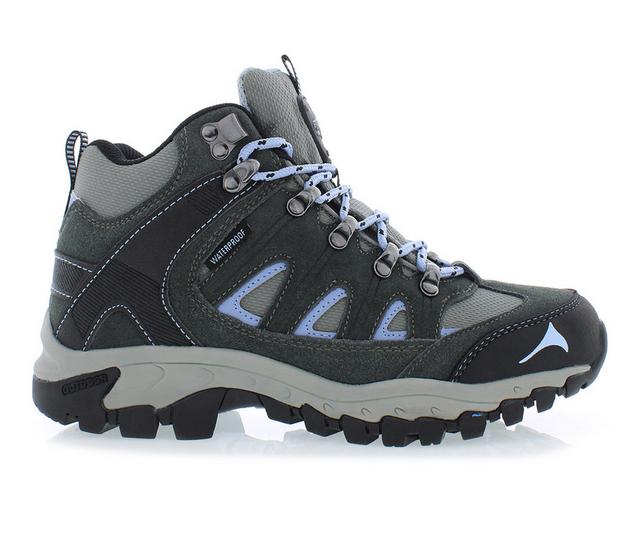 Women's Pacific Mountain Elysian Mid Waterproof Hiking Booties in Blue/Grey color