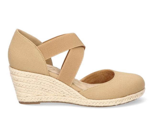 Women's Easy Street Pari Espadrille Wedges in Natural Canvas color