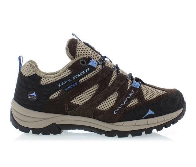 Women's Pacific Mountain Colorado Low Waterproof Hiking Shoes in Chocolate/Blue color