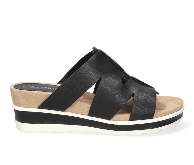 Women's Easy Street Mauna Wedge Sandals in Black color