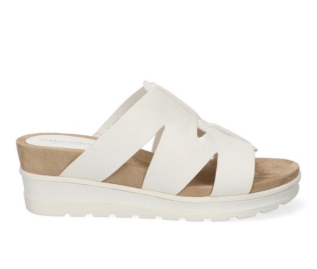 Women's Easy Street Mauna Wedge Sandals in White color