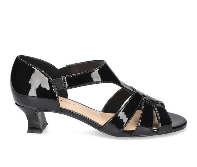 Women's Easy Street Essie Dress Sandals in Black Patent color