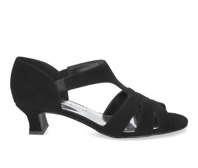 Women's Easy Street Essie Dress Sandals in Black Lamy color