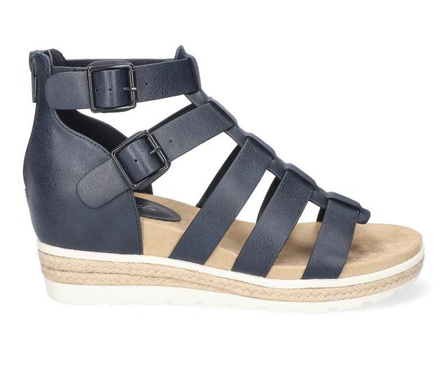 Women's Easy Street Simone Wedge Sandals in Navy color