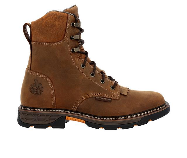 Men's Georgia Boot Carbo-Tec FLX Waterproof Lacer Work Boots in Brown color