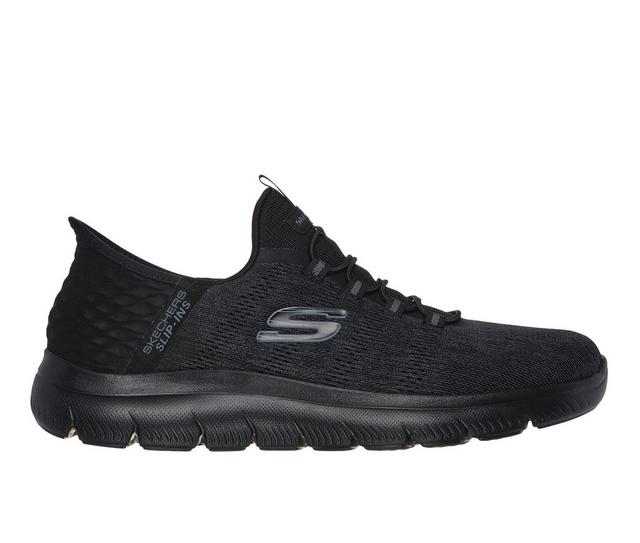 Men's Skechers Summits Key Pace Slip In Walking Shoes in Black/Black color