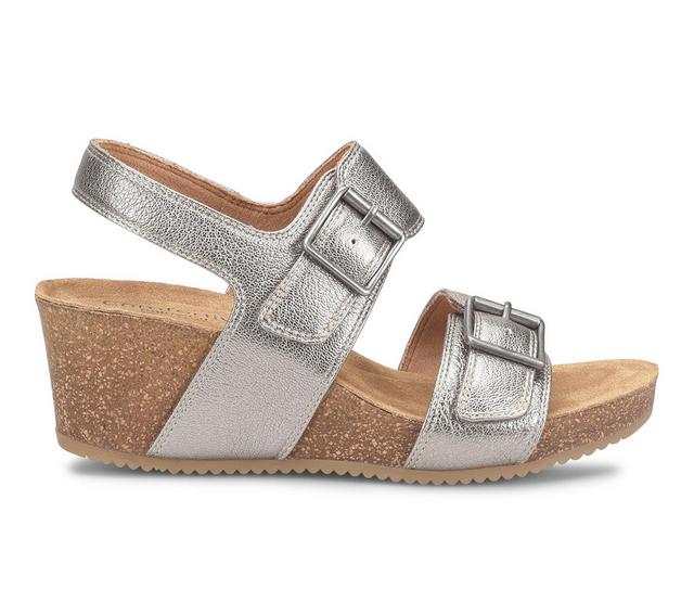 Women's Comfortiva Erlina Wedge Sandals in Grey-Gold color