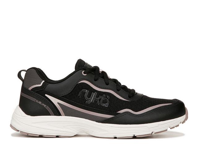 Women's Ryka Sublime Walking Shoes in Black color