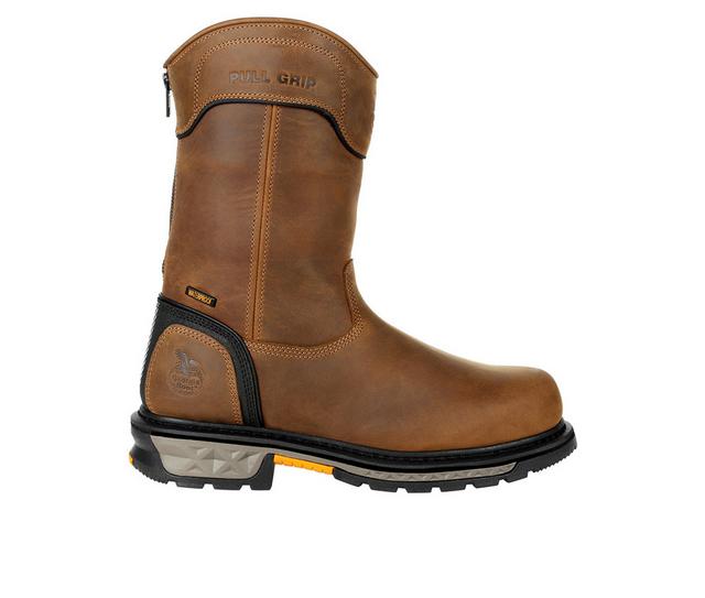 Men's Georgia Boot Carbo-Tec LTX Waterproof Composite Toe Pull On Work Boots in Black and Brown color