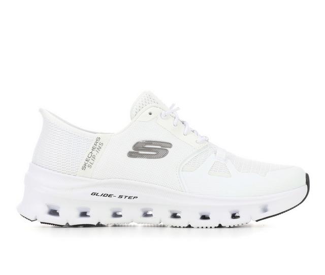 Women's Skechers 150420 Glide-Step Pro Slip In Running Shoes in White/Silver color