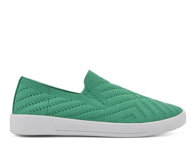 Women's White Mountain Upbear Slip Ons in Classic Green color