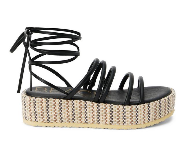 Women's Beach by Matisse Eli Platform Lace Up Sandals in Black color